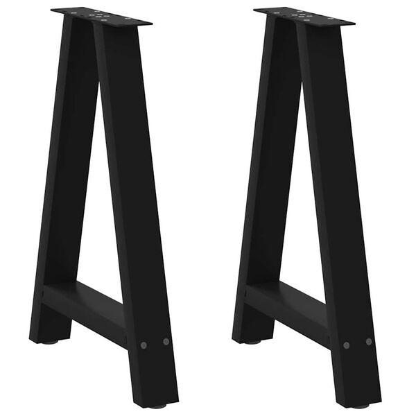 vidaXL Dining Table Legs A-Shaped 2 pcs Black&nbsp;50x(72-73) cm Steel