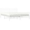 vidaXL Metal Bed Frame without Mattress with Footboard White 180x200cm