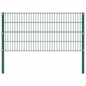 vidaXL Fence Panel with Posts Iron 176.5x80 cm Green