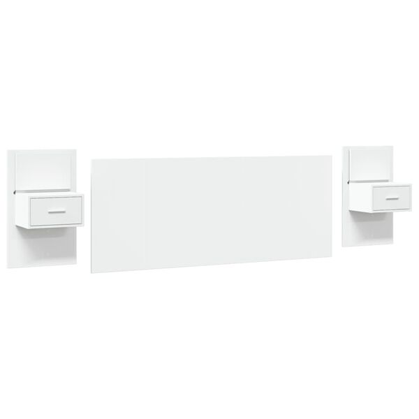 vidaXL Bed Headboard with Cabinets White 200 cm Engineered Wood