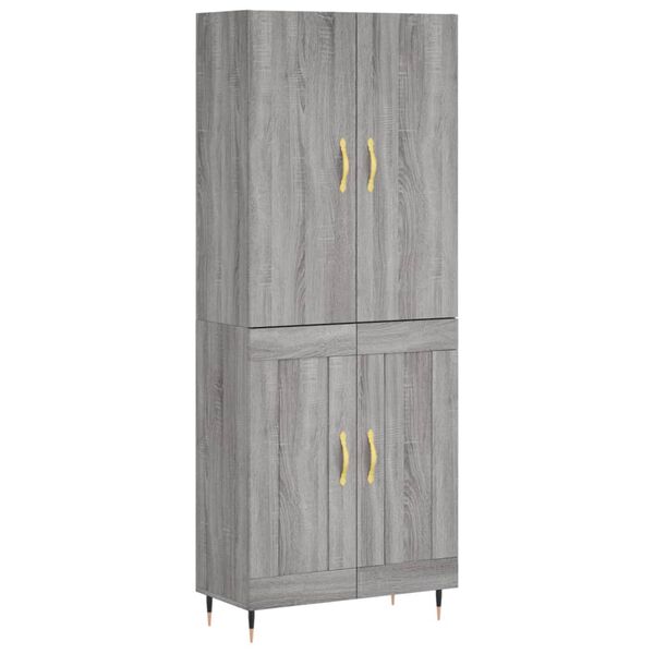 vidaXL Highboard Grey Sonoma 69.5x34x180 cm Engineered Wood