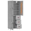 vidaXL Highboard Concrete Grey 69.5x34x180 cm Engineered Wood