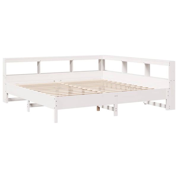 vidaXL Bookcase Bed without Mattress White 180x200 cm Solid Wood Pine