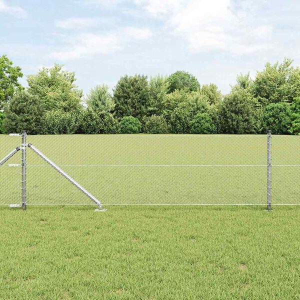 vidaXL Fence Post Silver 50 x 0.6 m (13 mm mesh) Steel