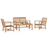 vidaXL Garden Sofa Set 4 pcs Natural Solid Teak Wood