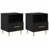 vidaXL Bedside Table 2 pcs Black 40 x 35 x 47.5 cm Engineered Wood