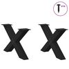 vidaXL Coffee Table Legs X-Shaped 2 pcs Black 70x(42-43) cm Steel