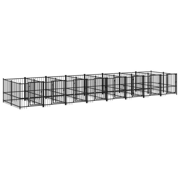 vidaXL Outdoor Dog Kennel Steel 15.02 m&sup2;