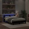 vidaXL Bed Frame with LED Black Oak 140 x 190 cm Engineered Wood