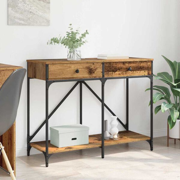 vidaXL Console Table Old Wood 100 x 39 x 78.5 cm Engineered Wood