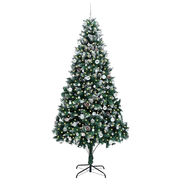 vidaXL Artificial Christmas Tree with 300 LEDs with Stand Green 240 cm