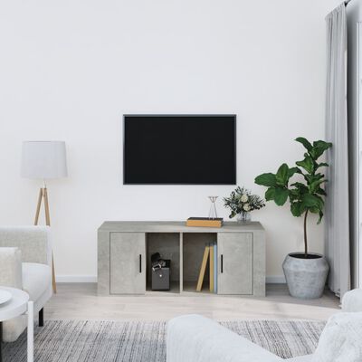 vidaXL TV Cabinet Concrete Grey 100x35x40 cm Engineered Wood