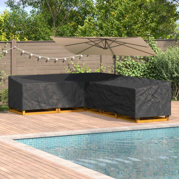 vidaXL Furniture Cover Black 355 x 275 x 80 cm 600D Oxford Fbric