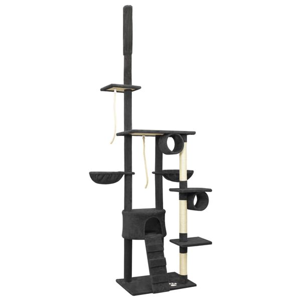 vidaXL Floor to Ceiling Cat Tree Dark Grey 220-240 cm