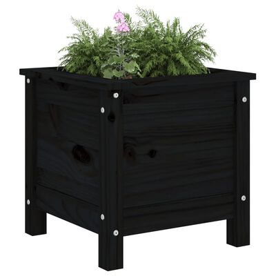 vidaXL Garden Planter Black 40x40x39 cm Solid Wood Pine