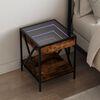 vidaXL Bedside Table with Infinity LED Smoked Oak 40x40x49 cm