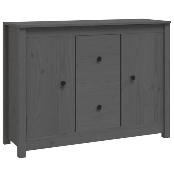 vidaXL Sideboard Grey 100x35x74 cm Solid Wood Pine