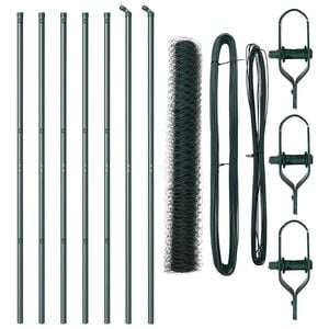vidaXL Ground Fix Welded Wire Fence 10 x 1 m (W x H) PVC-Coated Steel