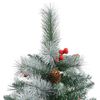 vidaXL Artificial Hinged Christmas Tree with Cones and Berries 240 cm