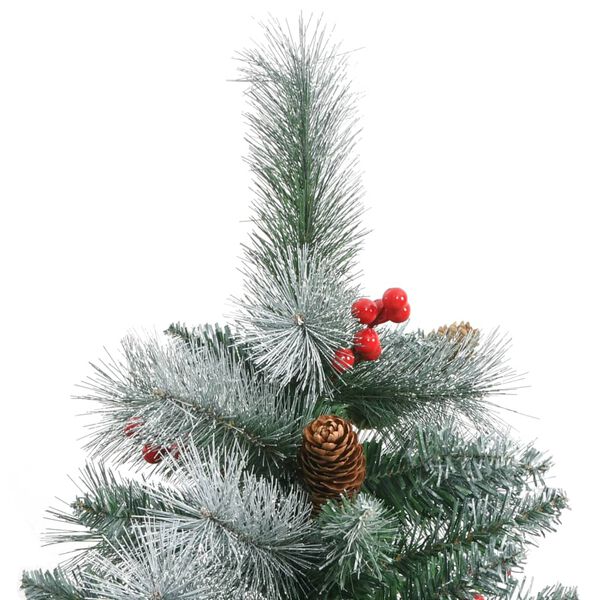 vidaXL Artificial Hinged Christmas Tree with Cones and Berries 240 cm