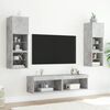 vidaXL 6 Piece TV Wall Units with LED Concrete Grey Engineered Wood