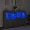 vidaXL Sideboards with LED Lights 3 pcs Grey Sonoma Engineered Wood