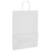 vidaXL Paper Bags 50 pcs with Handles White 32x17x44 cm
