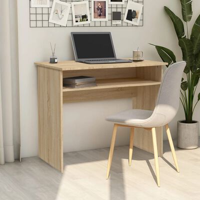 vidaXL Desk Sonoma Oak 90x50x74 cm Engineered Wood