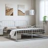 vidaXL Metal Bed Frame without Mattress with Footboard&nbsp;White 183x213cm