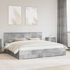 vidaXL Bed Frame Concrete Grey 200 x 200 cm Engineered Wood