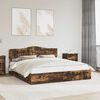 vidaXL Storage Bed with Drawer Smoked Oak 200 x 200 cm Engineered Wood