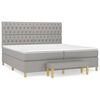 vidaXL Box Spring Bed with Mattress Light Grey 200x200 cm Fabric