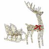 vidaXL Reindeer Pull Sleigh Warm white 70 x 26 x 129 cm Rattan