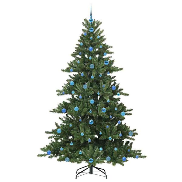 vidaXL Artificial Hinged Christmas Tree with 300 LEDs 210 cm PVC