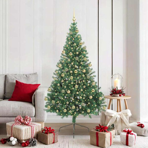 vidaXL Artificial Pre-lit Christmas Tree Green 180 cm PVC
