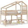 vidaXL Loft Bed with Ladder and Roof without Mattress 90x190 cm Single