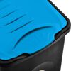 vidaXL Trash Bin with Hinged Lid 50L Black and Blue