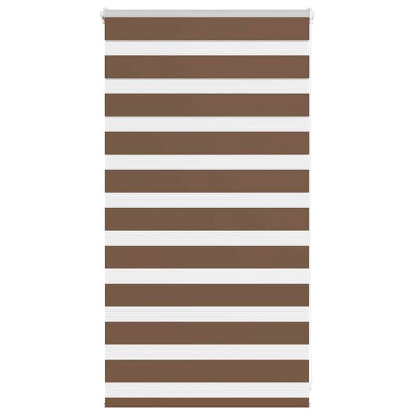 vidaXL Zebra Blind Brown 80x100 cm Fabric Width 75.9 cm Polyester