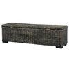 vidaXL Storage Box 120 cm Black Kubu Rattan and Solid Mango Wood