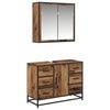 vidaXL Bathroom Furniture Set with Door 2 pcs Old Wood Engineered Wood