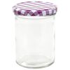vidaXL Glass Jam Jars with White and Purple Lid 48 pcs 400 ml