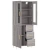 vidaXL Highboard Grey Sonoma 69.5x34x180 cm Engineered Wood