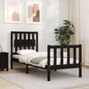 vidaXL Bed Frame without Mattress Black Small Single Solid Wood Pine