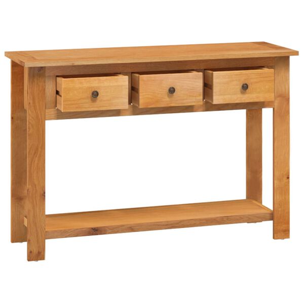 vidaXL Console Table 110x35x75 cm Solid Oak Wood