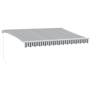 vidaXL Manual Retractable Awning With LED Anthracite&White 350x250 cm
