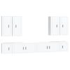 vidaXL 8 Piece TV Cabinet Set White Engineered Wood