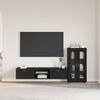 vidaXL TV Cabinet Set with Drawer FLORIN Black Engineered Wood