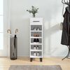 vidaXL Shoe Cabinet High Gloss White 30x35x105 cm Engineered Wood