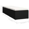 vidaXL Sun Lounger with Cushion and Tea Table Poly Rattan Black