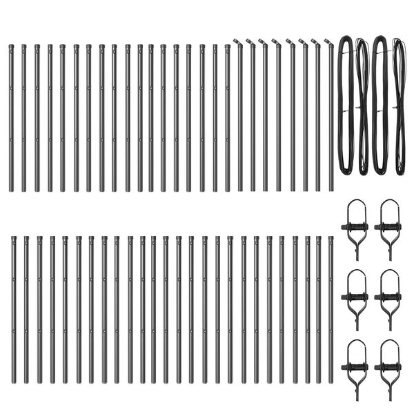 vidaXL Fence Post 52 pcs Grey 3.2 x 3.2 x 100 cm